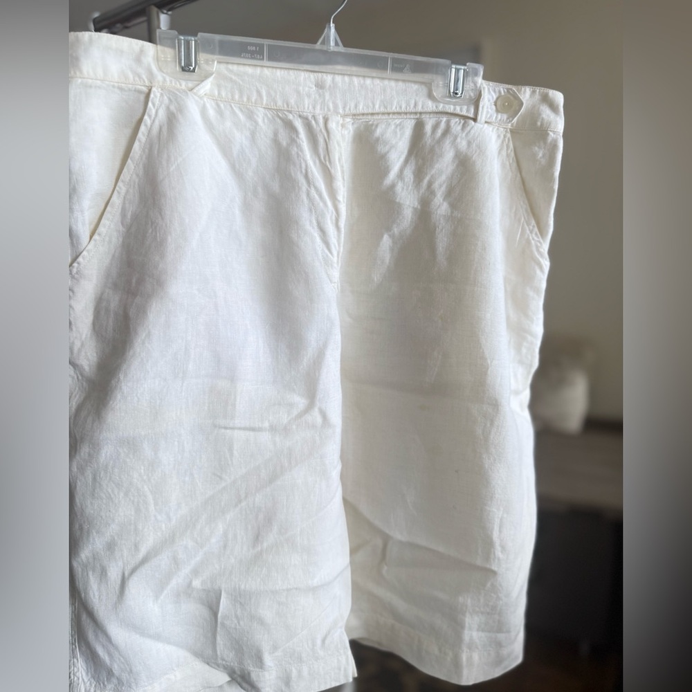 Italian White Linen Shorts